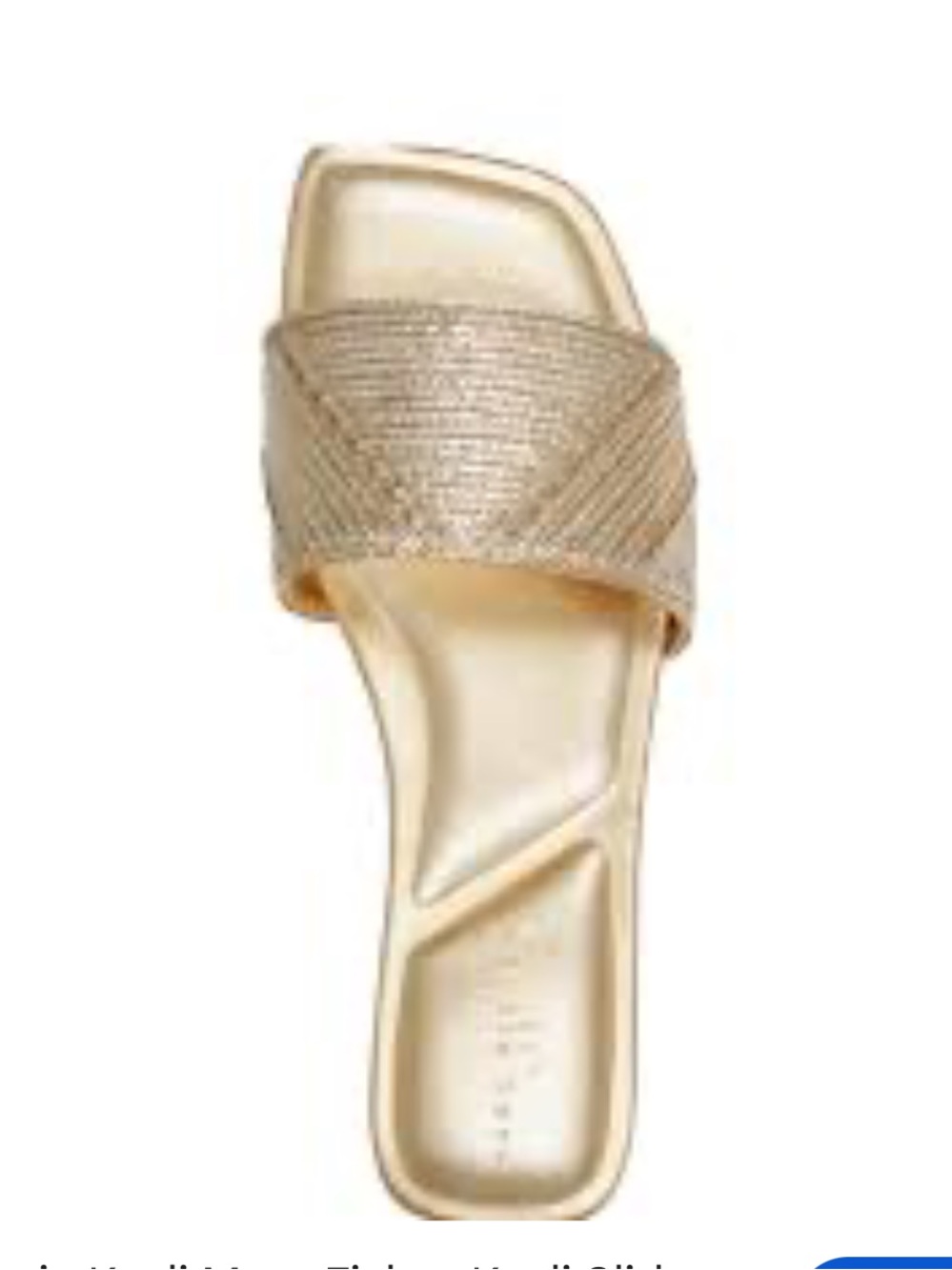 Marc Fisher Murphy Metallic Gold Woven Slide Sandals 9 like new